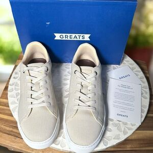 GREATS Royale Knit Sneakers Women’s 9.5 | EU 39.5 Beige Low Top Sustainable Shoe